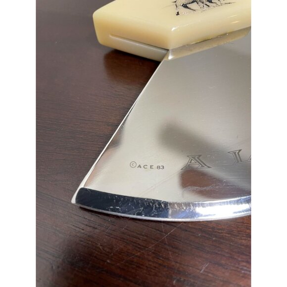 Vintage Ace 83 Ulu Knife Skinner w/Scrimshaw Handle - Picture 2 of 7